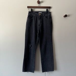 DL1961 JERRY HIGH RISE VINTAGE STRAIGHT DISTRESSED JEANS SIZE 25 STONE